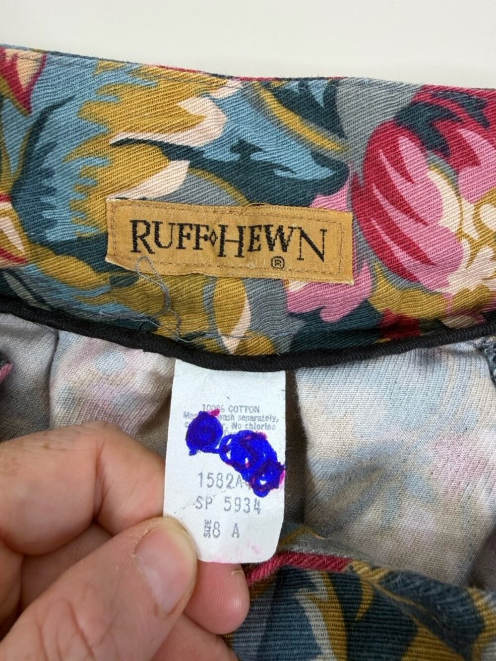 VTG Ruffhewn Sz 8 (24"x 36) Equestrian Floral Maxi Skirt Denim 100% Cotton EUC - Picture 9 of 10